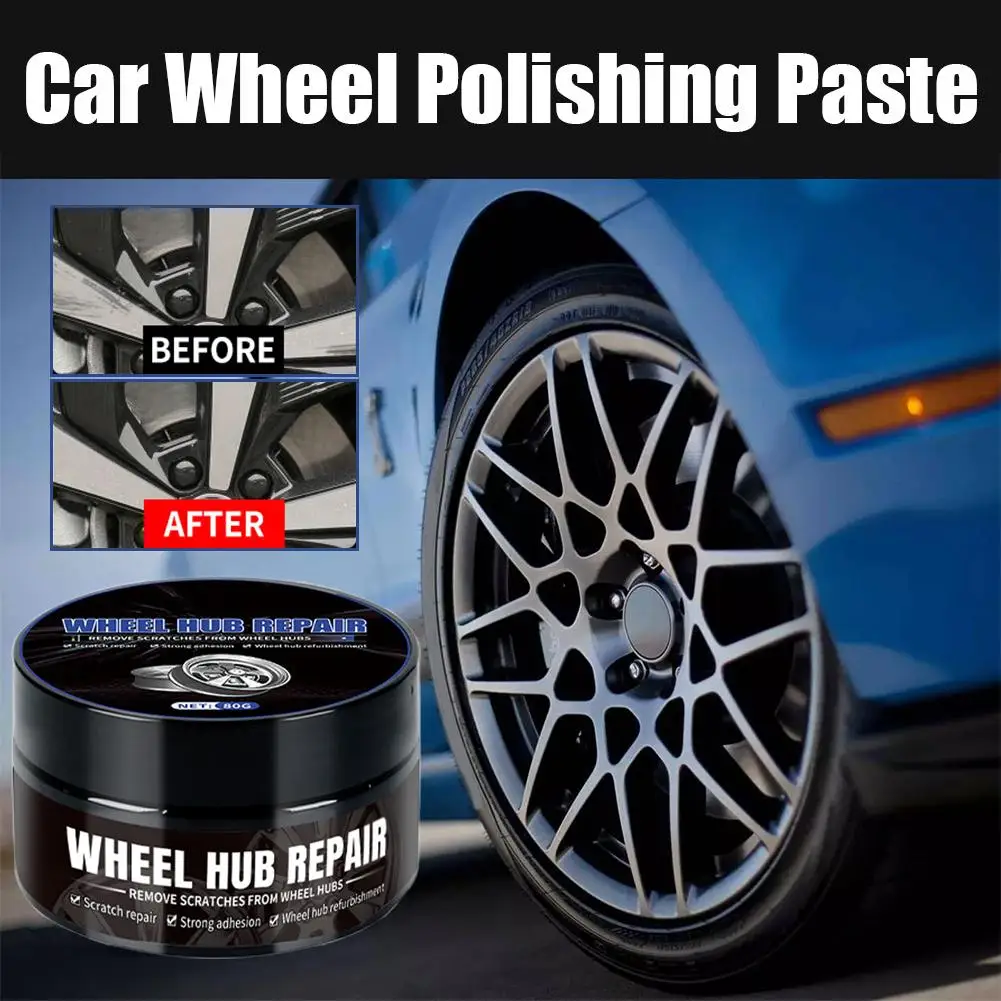 80g Auto Wheel Scratches Repair Wax Car Tire Retread Polishing Metal Protective Anti-oxidation Maintenance Clean Coating To A9B7