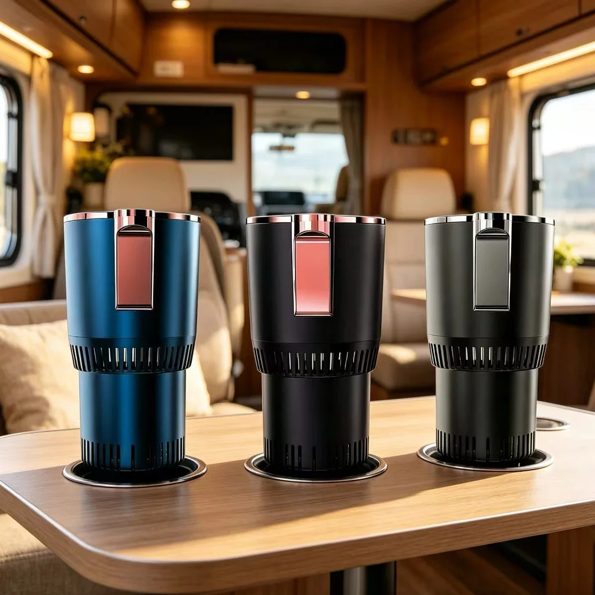 2 in 1 Car Heating Cooling Cup One Key Fast Cool Heat Smart Digital Temp Display Portable Electric Cup for Vehicle Summer Use