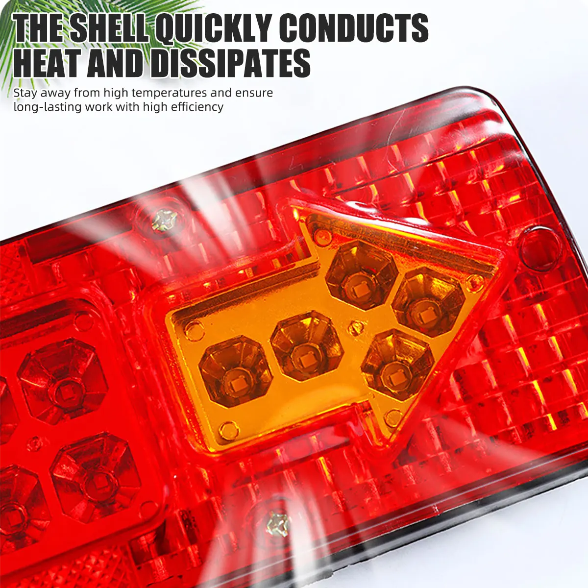 2szt 24V 19LED Światło tylne do samochodów ciężarowych Światło kierunkowskazu Światło stopu do przyczep Ciężarówki do łodzi Światło cofania Światło cofania