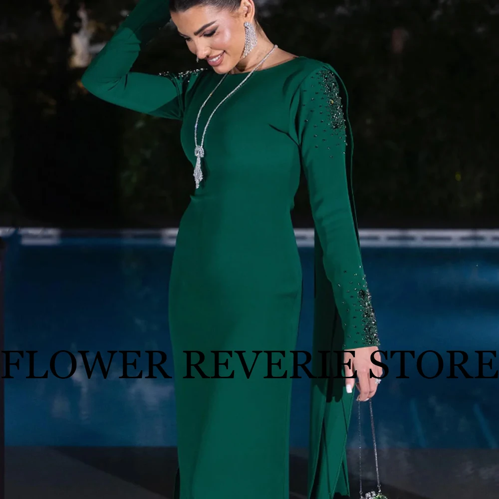 ที่กําหนดเองคลาสสิกอย่างเป็นทางการ JERSEY จีบคอลัมน์ Scoop คอยาวชุดพรหมคุณภาพสูง