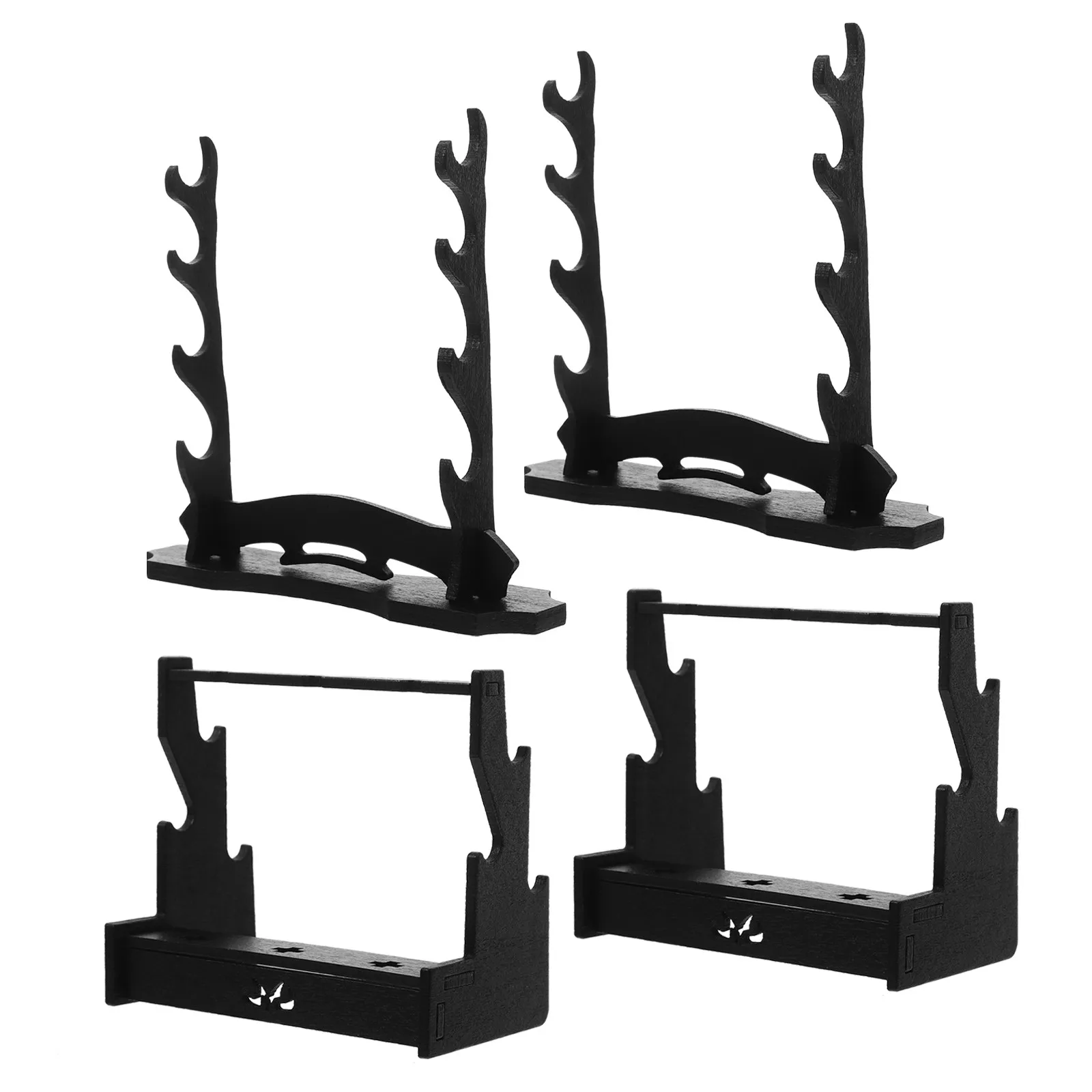4Pcs Mini Display Stand Wooden Vertical Holder Adjustable Rack for Collection Shelf Home Office