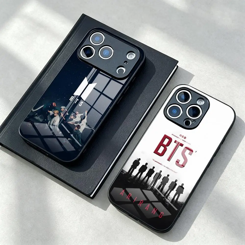 Противоударный чехол Bulletproof B-bts-BOYS для iPhone 15 Pro Max, 14 Plus, 17 Pro Max, 12, 11, 13, X, XR, XS, 16 Plus, Air, SE, стеклянная крышка