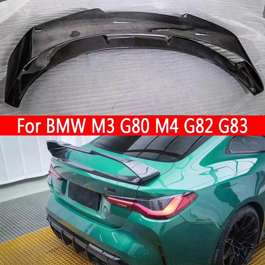 

For BMW 4 Series G22 425 M4 G82 2020+ AE Style Carbon Fiber Tail fins Rear Trunk Spoiler Guide Wing Rear Wing Car Trunk Diverter