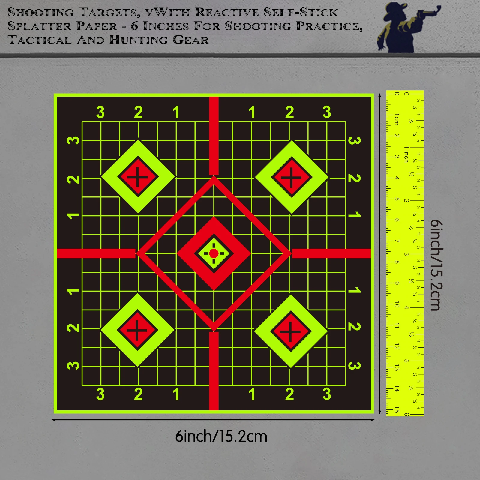 10 Uds. Pegatina de objetivo contra salpicaduras para práctica de tiro, suministros de entrenamiento de objetivo de tiro de 6 pulgadas, etiqueta adhesiva de Color fluorescente (se puede utilizar para práctica de pistola Real y práctica de pistola de aire)