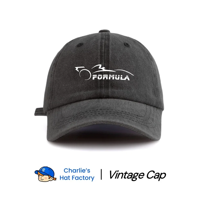 1 pc FORMULA Print Washed Baseball Cap, Classic Casual Stylish Vintage Soft Sweatband Adjustable Size Lightweight