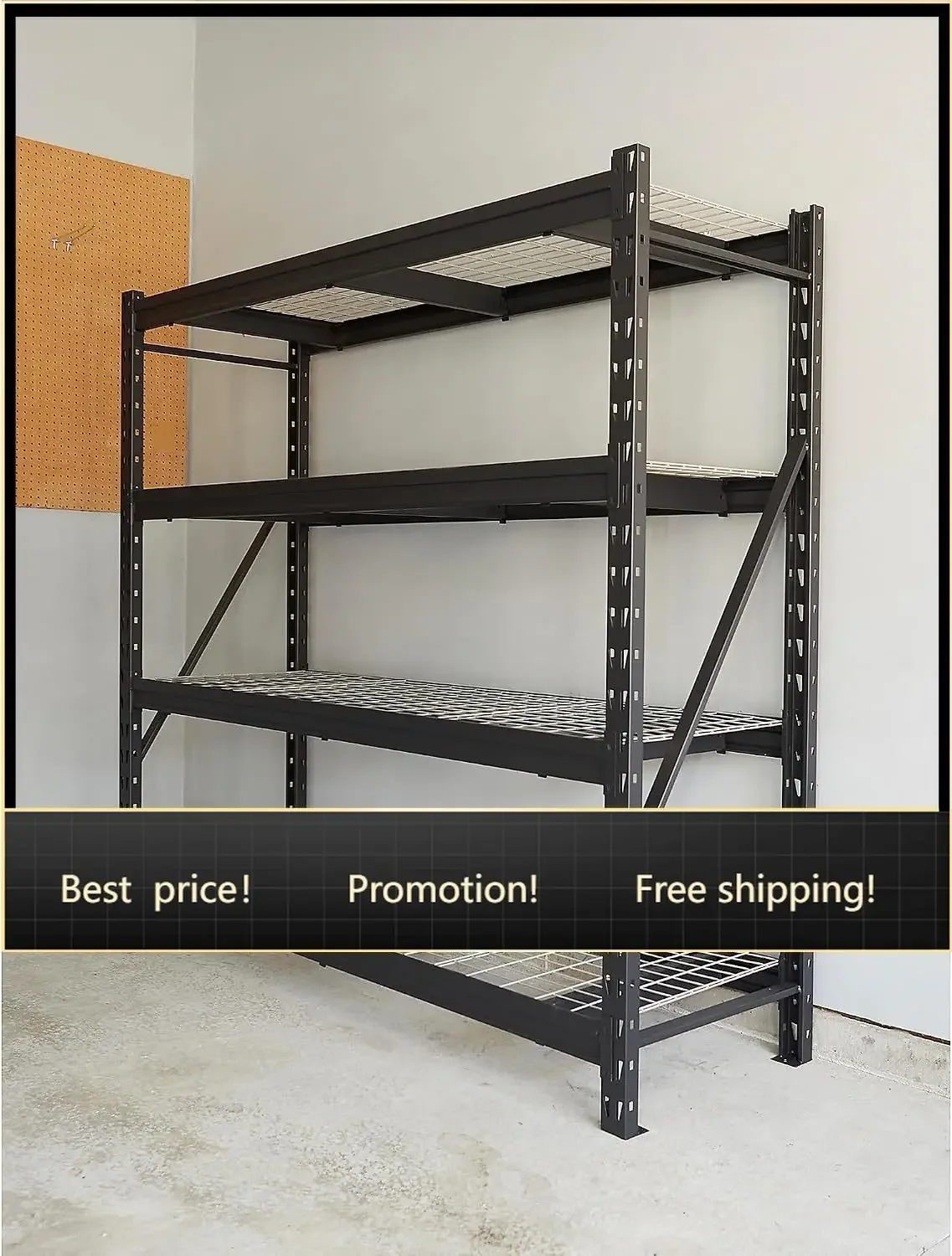 US Shipping BestsellerBestseller4-Tier Industrial Steel Shelving Unit, 8,000-Pound Load Capacity, Garage Storage Rack, 77