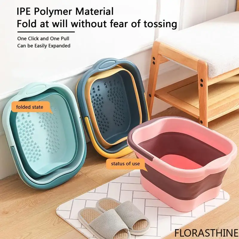 Foldable Footbath Massage Bucket Soaking Bucket Folding Basin Spa Bath Foot Household Sauna Bathtub Pedicure Bath Bathtub