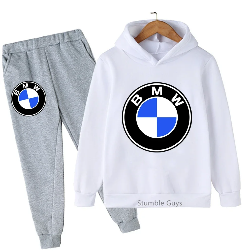 Zestaw BMW dla dzieci: bluza z kapturem, jesienno-zimowa odzież chłopięca, ciepła bluza dziewczęca, dres, styl miejski, odzież codzienna. ​