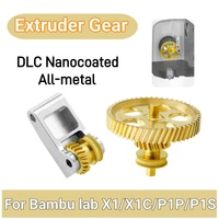 Upgrade Extruder Gear For Bambu Lab X1 X1C P1P P1S metal DLC Nano-Coated Hardened Steel Gear Assembly High Precision 3D Printer