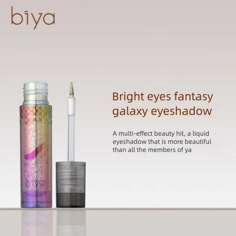 Biya Matte Liquid Eyeshadow Pearlescent Sparkling Star River Natural Goddess Little Smoky Lazy Eye Shadow for Easy Application