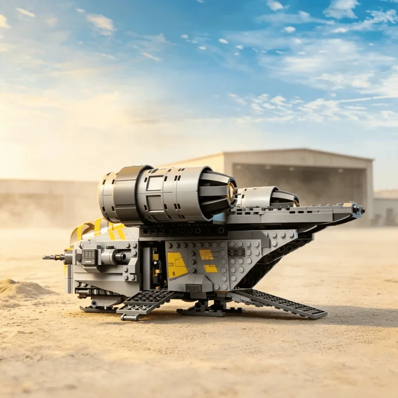 930-teiliges Neues Interstellares Bausatzmodell Razor Crest Transportschiff Bausteine Auf Lager Spielzeug Weihnachtsgeschenke für Erwachsene – Detail 5