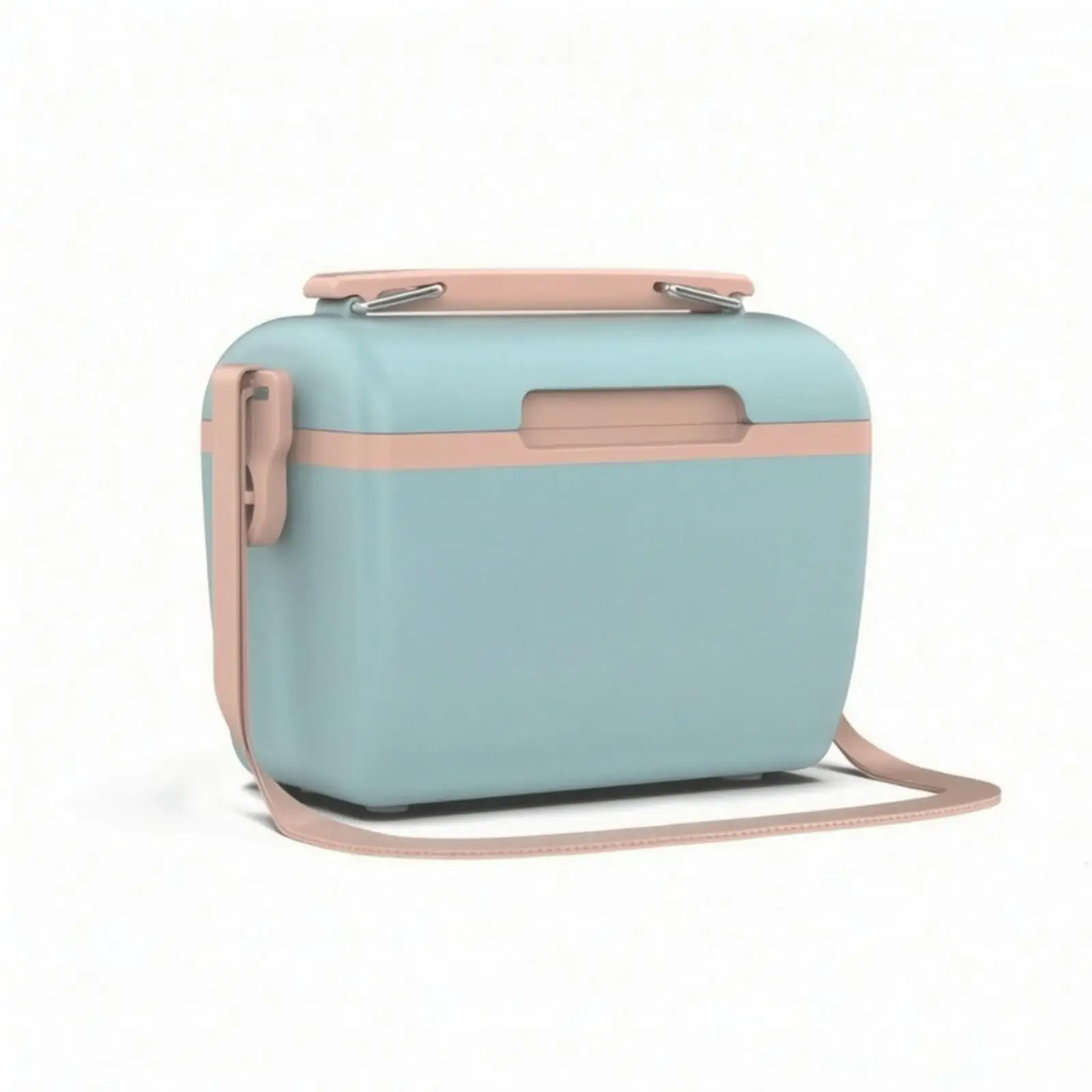 Insulated Cooler Box Portable Cold Storage Container with Strap for Road Trip Vehicle Camping Use