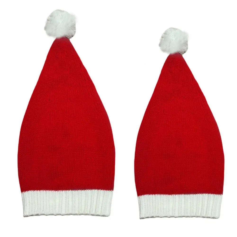 

Santa Hat for Adults Kids Soft Knitted Christmas Hat Classic Red Parent-Child Skull Cap with Pompom for Xmas Warm 2025 New Hot