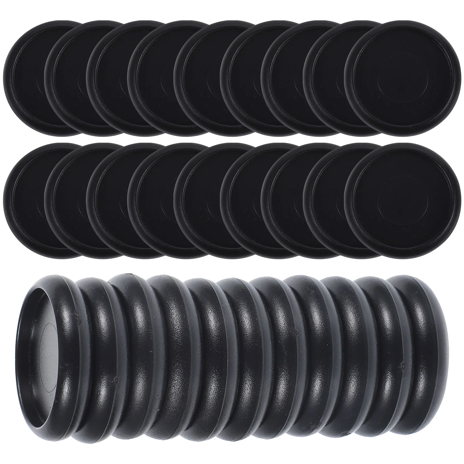 44 Pcs The Notebook Binder Buckle Round Binding Buckles Expand Plastic Ring Black