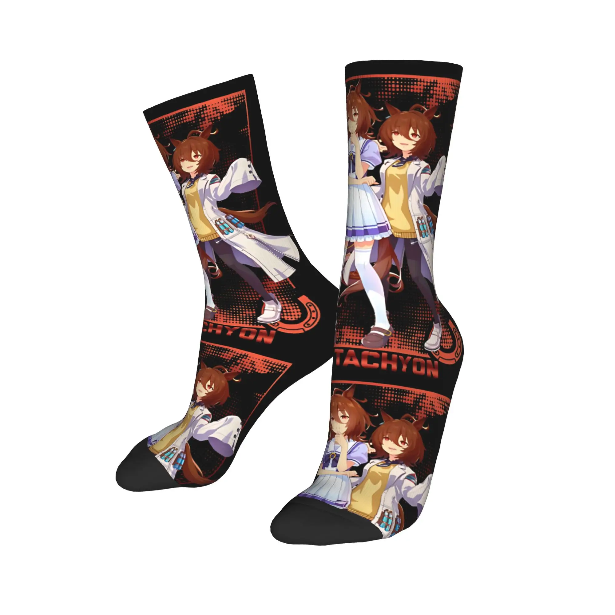 

Winter Warm Retro Men's Women's Agnes Tachyon Uma Musume Socks Sweat Absorbing Soccer Socks