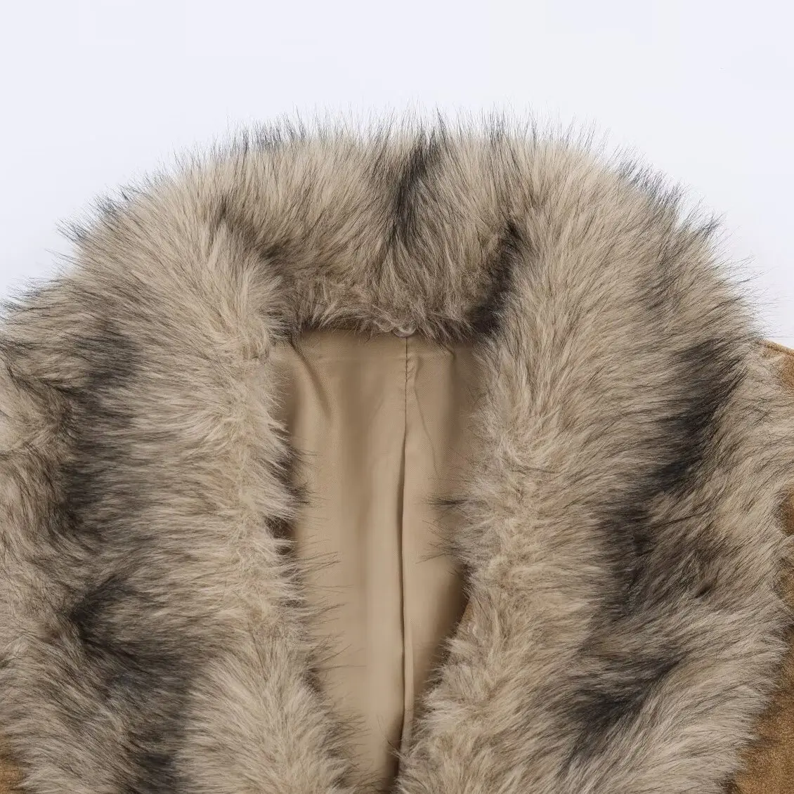 Autumn Winter New Arrival Women's Velvet Leather Faux Fur Effect Suit Jaet ZR Sle 00% Polyester Fiber Ladies Coat