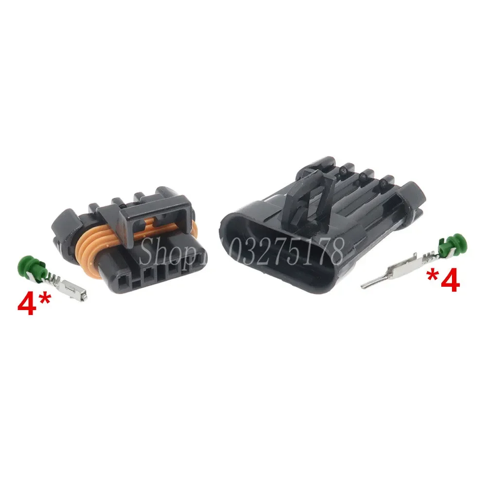 1 Set 4 Pin 12162102 12162144 Automotive Coil Pack Oxygen Sensor Connector Waterproof Plug Socket For Toyota BUICK Haima