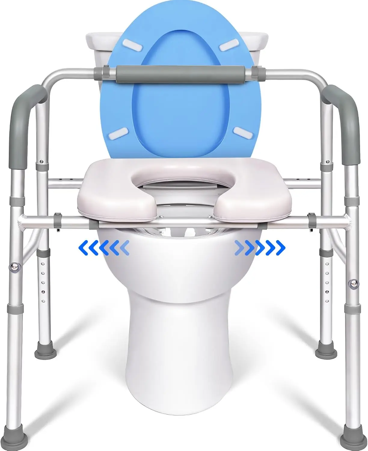 3 in 1 Commode Chair for Toilet with Arms, 500 lbs Bedside Commode Chair for Toilet with Bucket 4.4Qt, Width Adjustable Bedside