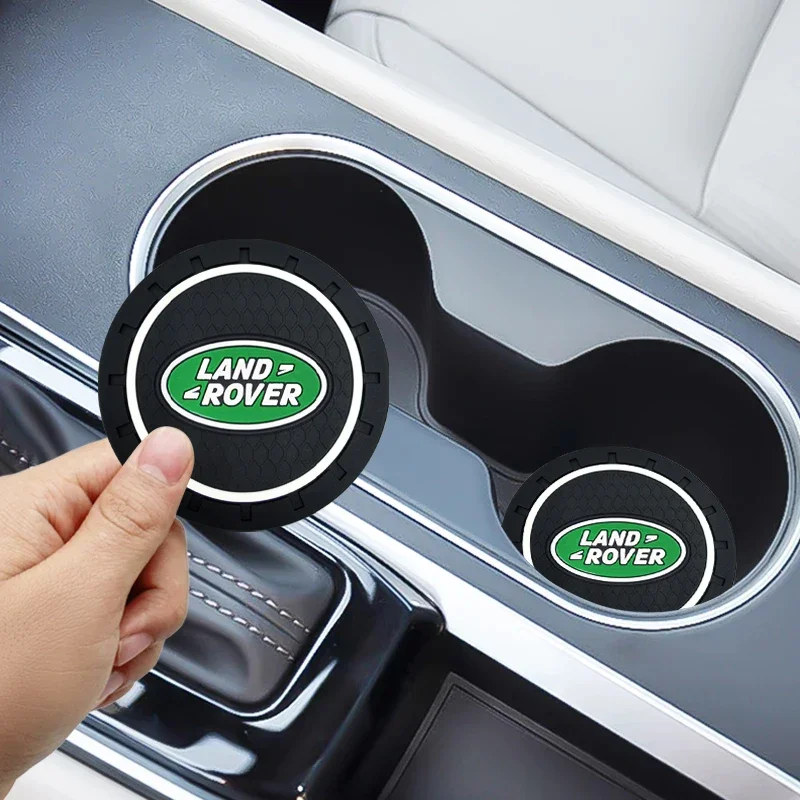 2Pcs Car Cup Holder Anti Slip Insert Coasters Pads Decoration For Land Rover Defender Freelander Discovery 1 2 3 Evoque Range SV