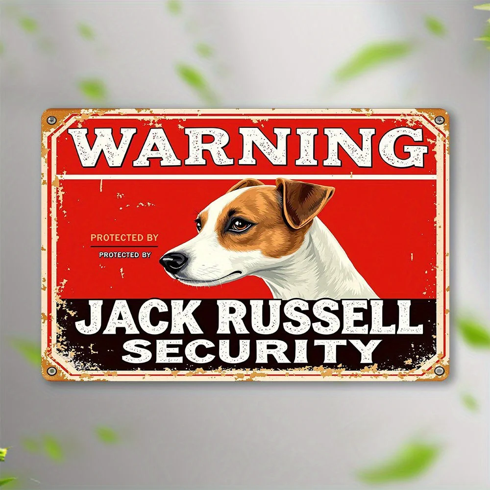 Dsoluuing Targa per porta con scritta Beware of Jack Russell Terrier, cartello in legno divertente per il bagno (dimensioni: 20 x 30 cm
