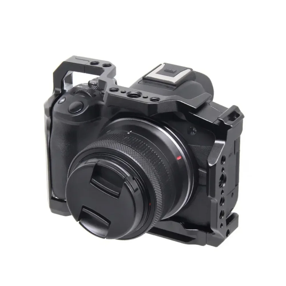 قفص كاميرا R50 متوافق مع جهاز فيديو ألومنيوم Canon EOS R50 مقاس 1/4 بوصة وخيوط 3/8 بوصة جهاز فتحات ARRI #3