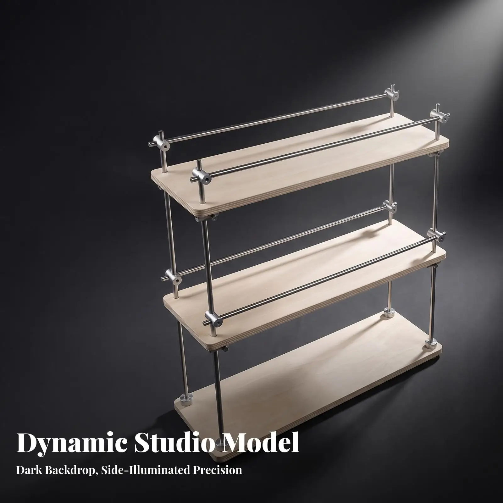 Shelf Storage Rack 3 Tier Slim Wooden Metal Display Organizer for Office Counter Desk