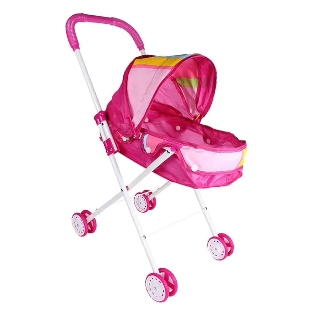 Reborn Baby Kleinkind Möbelspielzeug – faltbarer ABS-Kinderwagen mit drehbaren Rädern