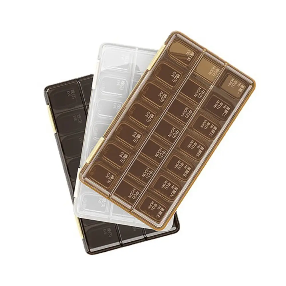 21/28 Grid Pill Organizer Box Portable Clear Medicine Organizer Plastic Moisture Proof Pill Storage Box Monthly Medication Plan #2