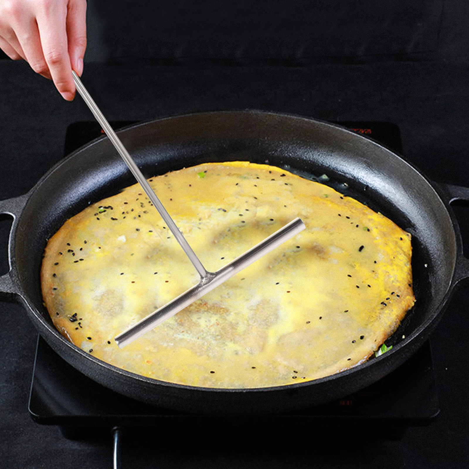 

1 set 1 Set Pancake Spreader Kit Stainless Steel Crepe Tool Household Kitchen Accessory Portable Cooking Instrument For Home