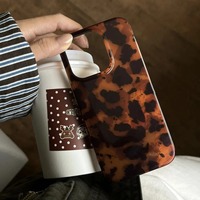 Retro Amber Texture Phone Case For iPhone 16E 16 15 14 13 12 11 Pro XS MAX XR 7 8 Plus SE 2020 Leopard Print Back Soft Cover
