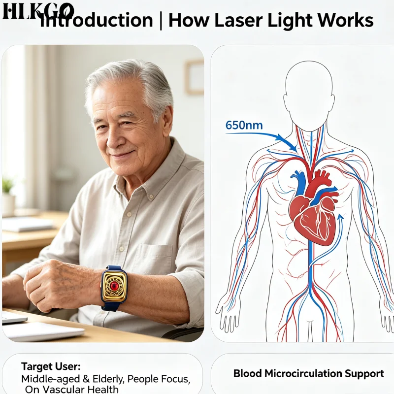 650nm Laser Pendant Therapy Device for Heart Health Blood Circulation Improvement Angina Relief Home Care