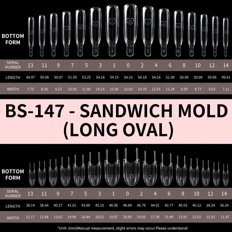120 Formas de Uñas Sandwich Dobles en Forma de Cohete, Moldes Superior e Inferior para Extensión de Uñas, Kit de Manicura 2