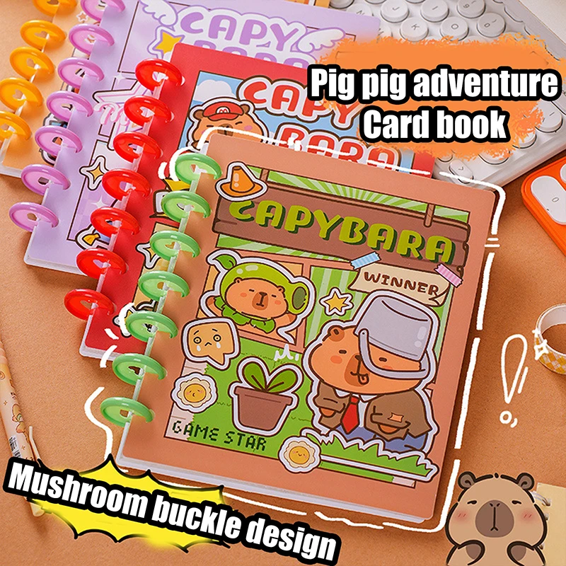 Cute Four-grid Card Loose-leaf Photo Album High Quality Mini Idol Card Collect Book Cartoon Lovely Capybara Photocard Binder
