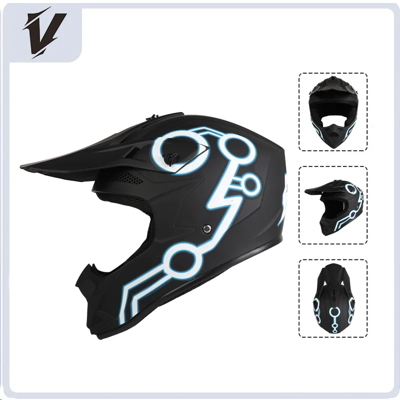 

Popular off-road motorcycle helmets with high-strength shells suitable for outdoor racing rides for adults and children