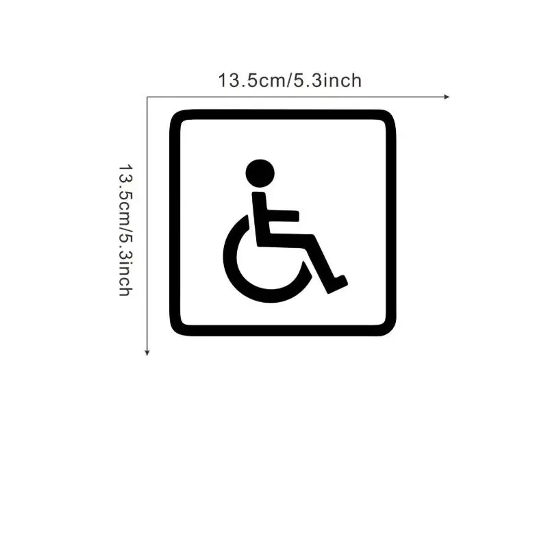 【CR】Handicap Wheelchair Sign Car Decal No Residue Easy Apply 13.5cm Waterproof Vinyl Sticker for Disabled Access Auto Bumper