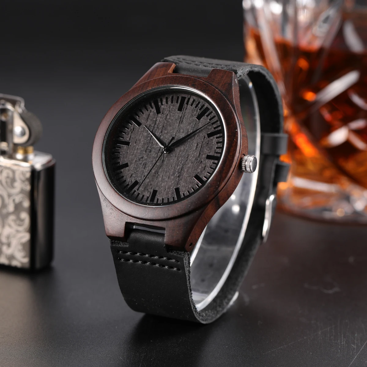 

TATAMU Мужские роскошные деревянные бамбуковые часы в повседневном стиле Forest System с ремешком из натуральной кожи Японская внешняя та же модель