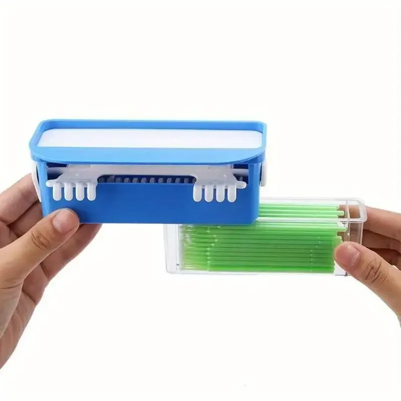 1Set Dental Micro Applicator Dispenser Cotton Brush Tip Bendable Sticks Lab Tools Storage Box Durable for Professional Use