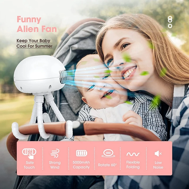 유모차 선풍기, 휴대용 선풍기 클립 온 선풍기, 미끄럼 방지 배터리 작동 선풍기, 휴대용 선풍기, 유모차 선풍기 클립 온, 4000 Mah