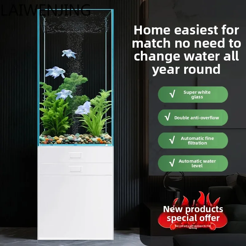 

SGF ultra-white glass oxygen filter integrated machine ecological vertical fish tank cabinet water-free