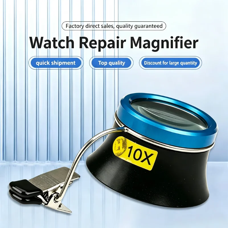 5X 10X 20X Eyeglass Magnifier Clip-On Eye Loupe Magnifying Glass Portable Eyepiece Process Operation for Watchmakers Repair Tool