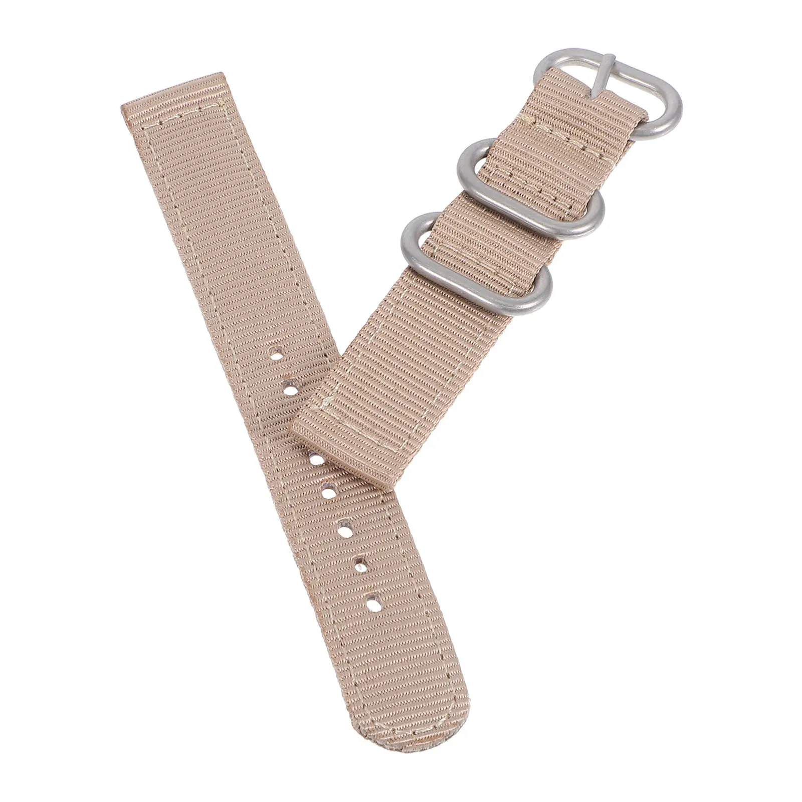 18Mm Nylon Watch Band Premium Quality Braided Texture Sweat Resistant Non Scratch Soft Edges Fitness Watch Strap Khaki