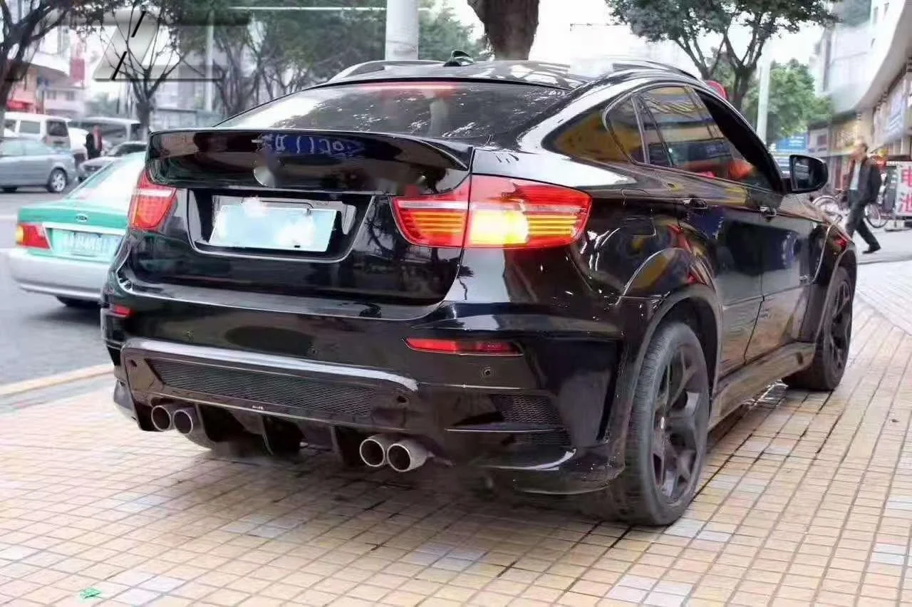 X6 E71 LM Style wide body kit With 4 output central Exhaust For BMW X6 X6M E71