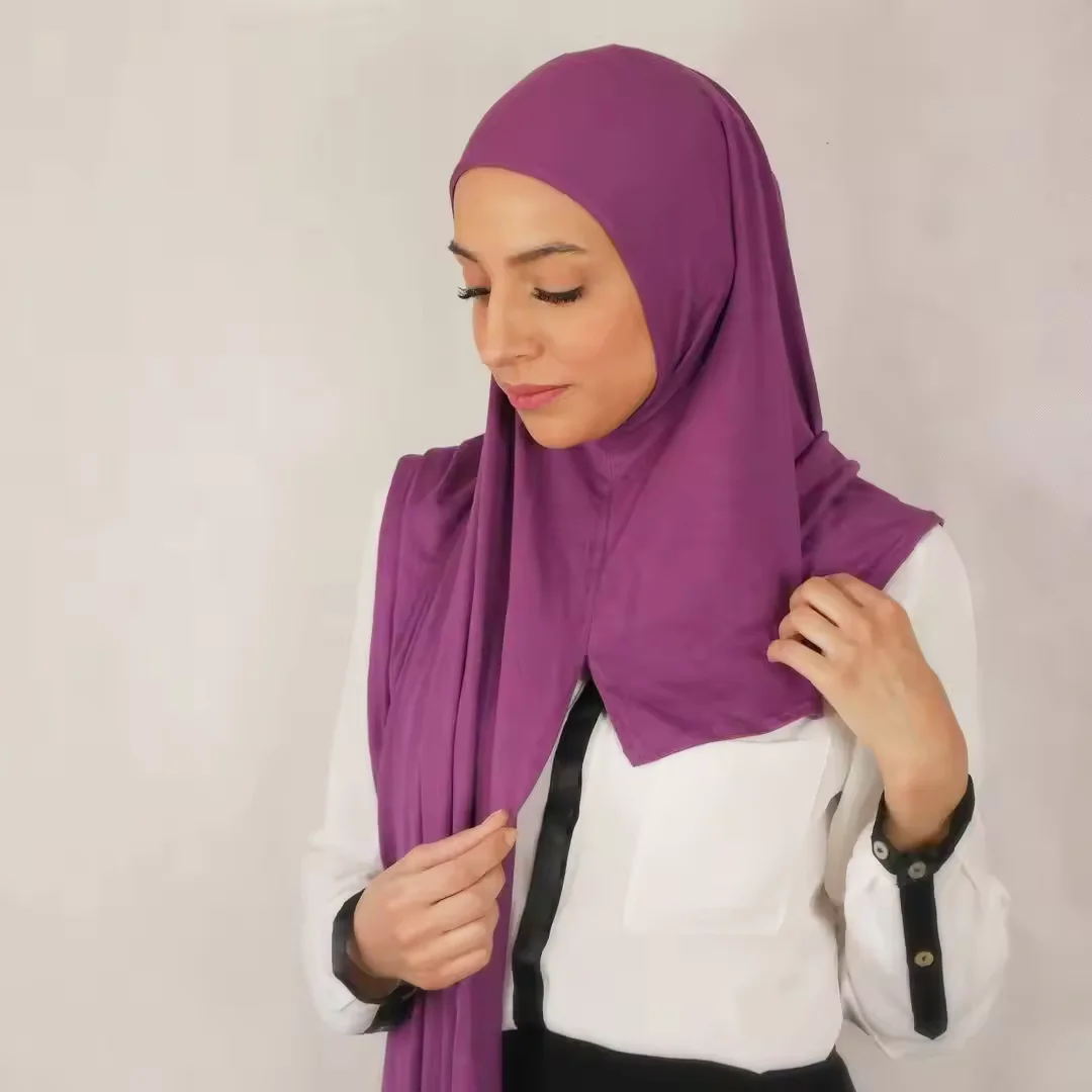 Fashion One Loop Instant Cotton Instant Hijab Muslim Headwrap Islamic Headscarf Scarf