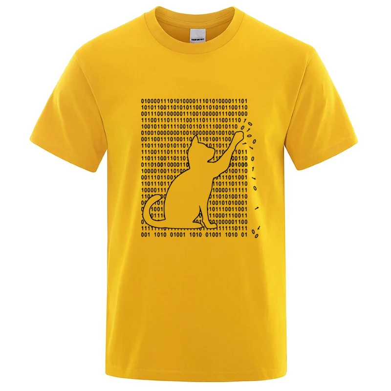 Men's High Quality T-shirt Cotton Blend Funny Cool Cat Design Print Summer Loose Short Sleeve for Men T-Shirt Male Tops Tees image 6