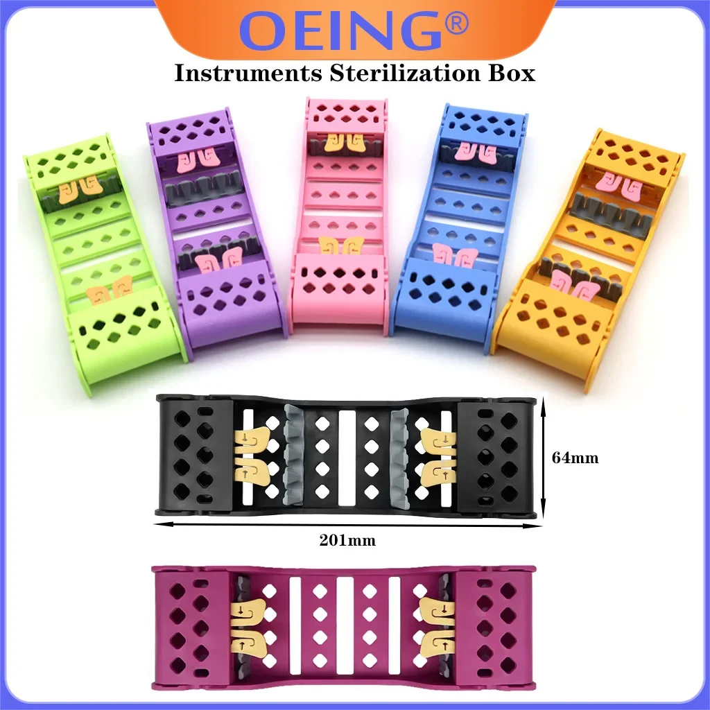 OEING 1Pcs Dental Instrument Box 135℃ Autoclavable Plastic Rack for 4 Slot Plastic Sterilization Tray Dental Instrument Storage