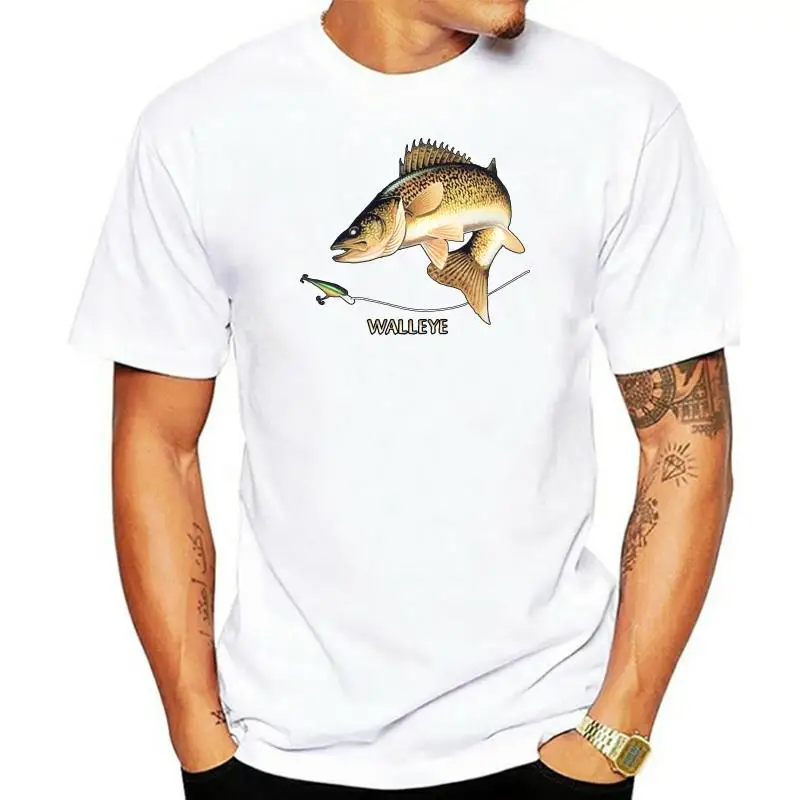 Walleye shirt men's fishing t-shirt black t-shirt walleye fish lure tee Cheap wholesale tees,T shirt printing,summer o neck tee