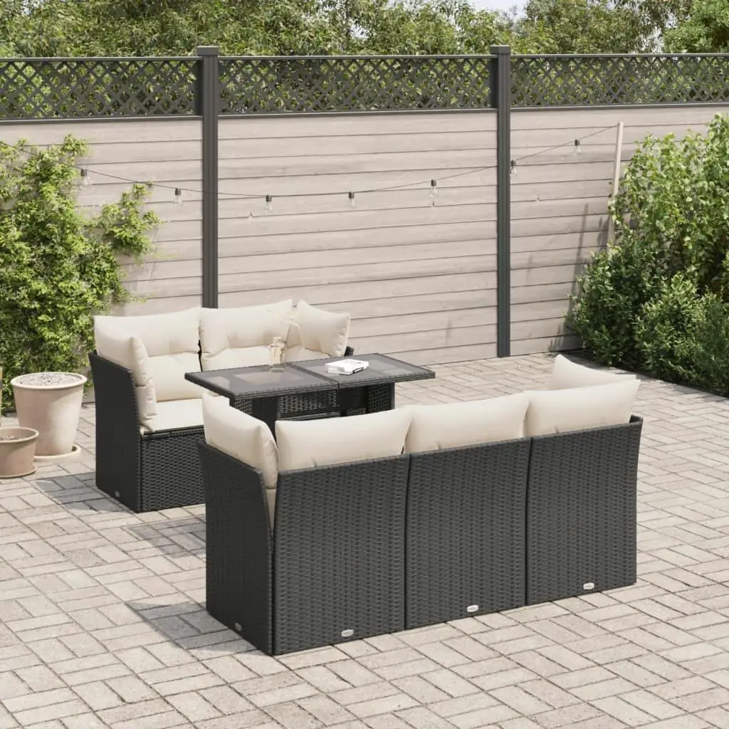 

Stylish Black and Cream White Garden Sofa Set Outdoor Furniture Comfortable Seating Set for Patio Balconies and Yards
