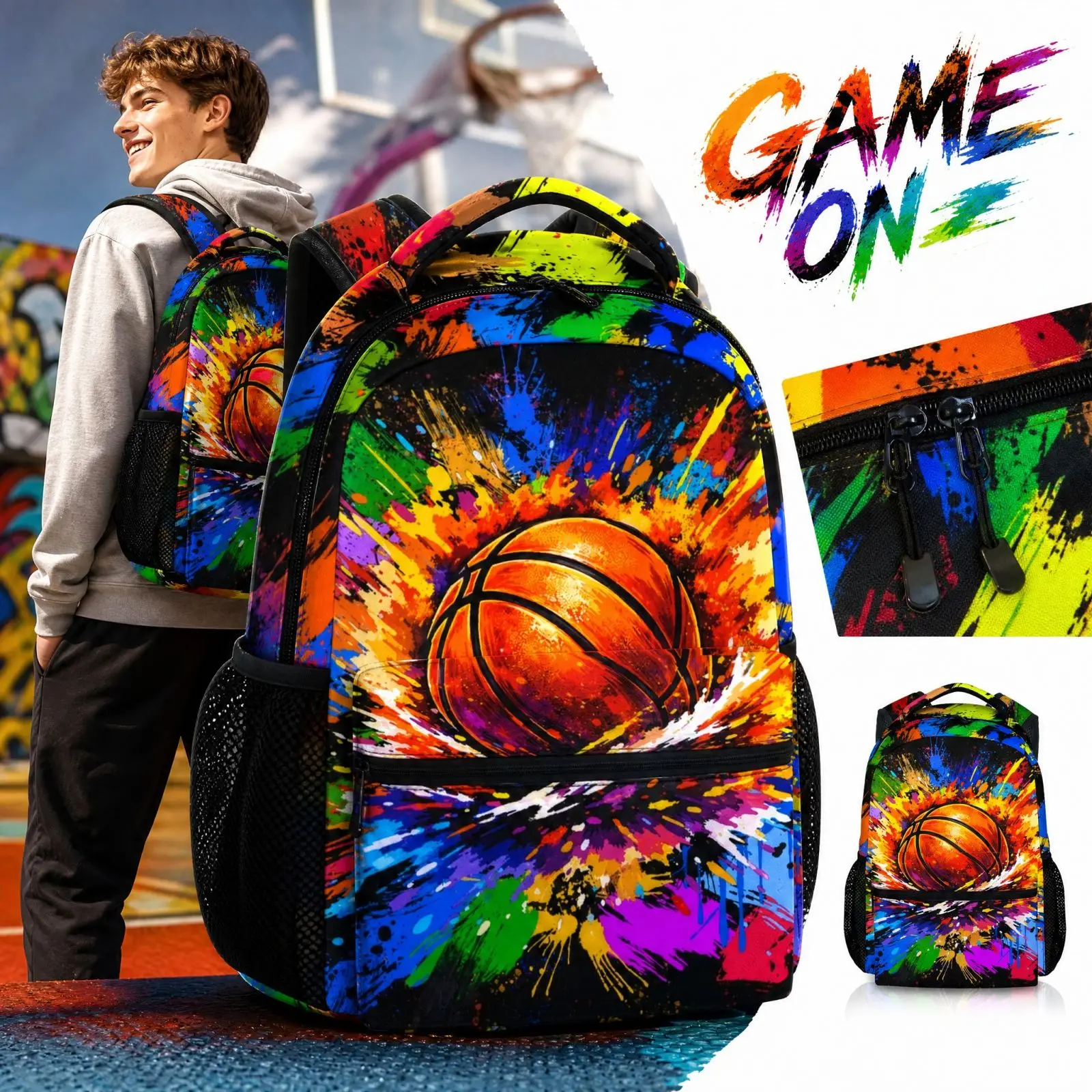 New Laptop Backpack for Students Large Capacity Dual-Shoulder Bag with Stylish Printing Children's Travel Bags ﻿