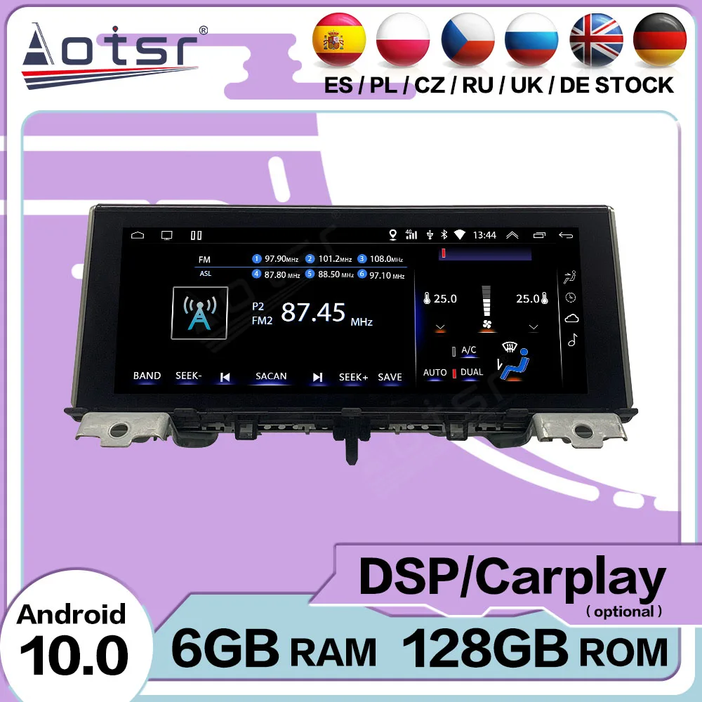 For Lexus LX570 2015 2016 2017-2021 Wireless Carplay 128G Car Multimedia Player GPS Navigation Tape Recorder Radio Stereo 4G LTE