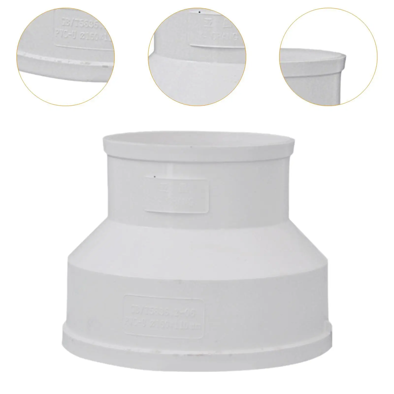 Air Pipe Adapter Accessory Lightweight Duct Reducer Pipe Connector for Ventilation System Hotel Wear Resistant Easy to Install